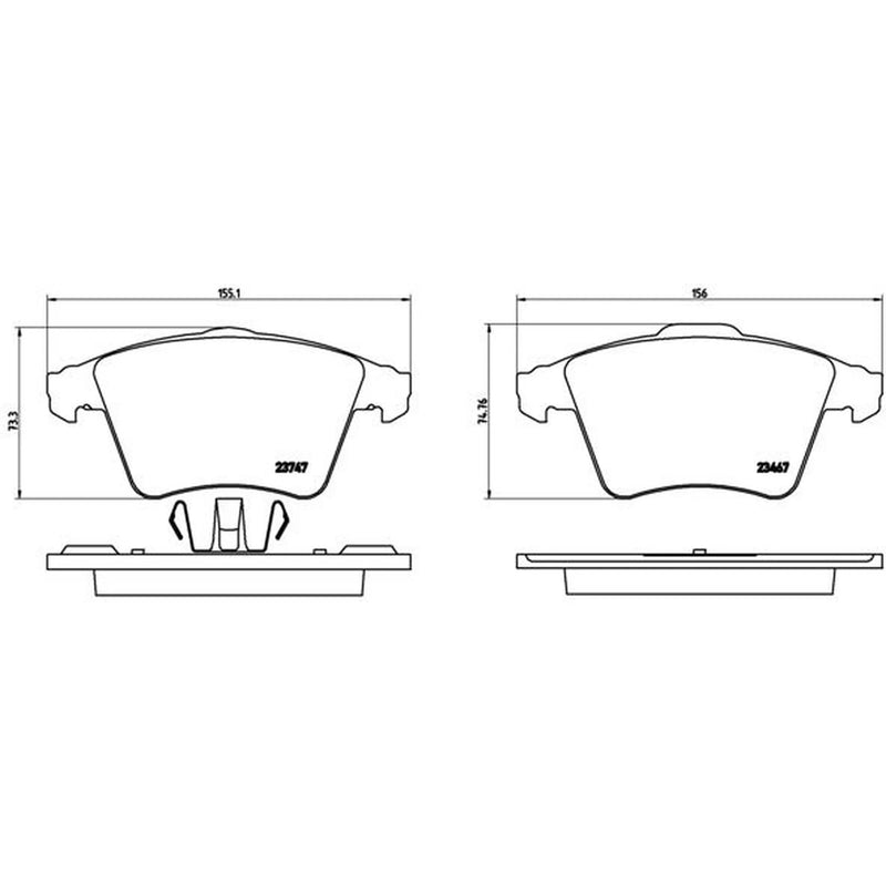 Brembo 4 x Front Brake Pad Set fits VW California T5 Camper 2007-2009 1.9