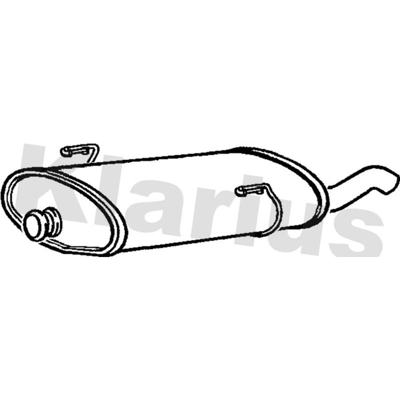 Klarius Box With Tail Pipe Rear fits Peugeot 206 1999-2009 1.6 2.0