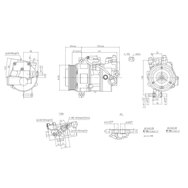 Hella Air Conditioning Compressor fits BMW 1 2004-2011