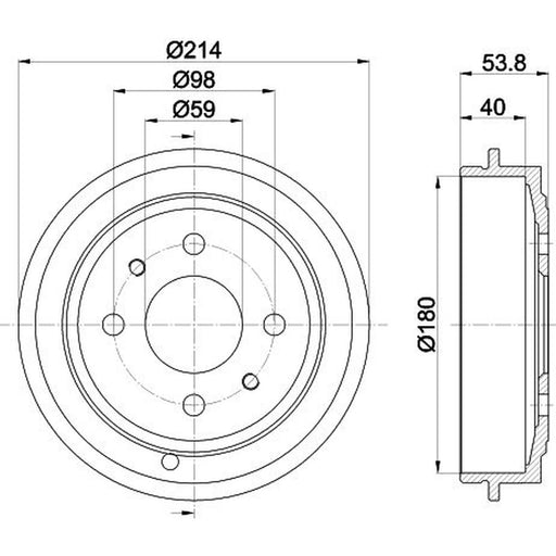 Mintex Brake Drum Assembly Rear fits Fiat 500 2007 on 1.2 1.3