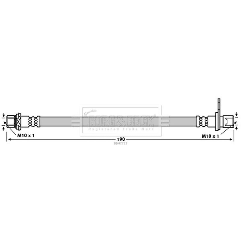 Borg & Beck Brake Hydraulic Hose Line inner BBH7723