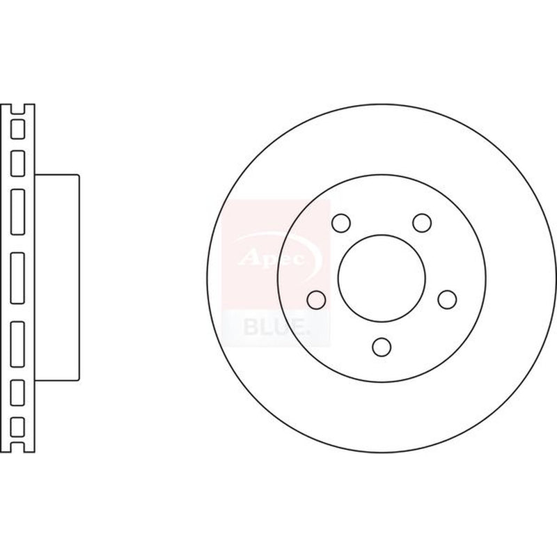 Apec 2 x Vented Brake Discs fits Jeep Cherokee 2001-2008 2.4 2.5 2.8 3.7