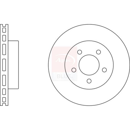 Apec 2 x Vented Brake Discs fits Jeep Cherokee 2001-2008 2.4 2.5 2.8 3.7