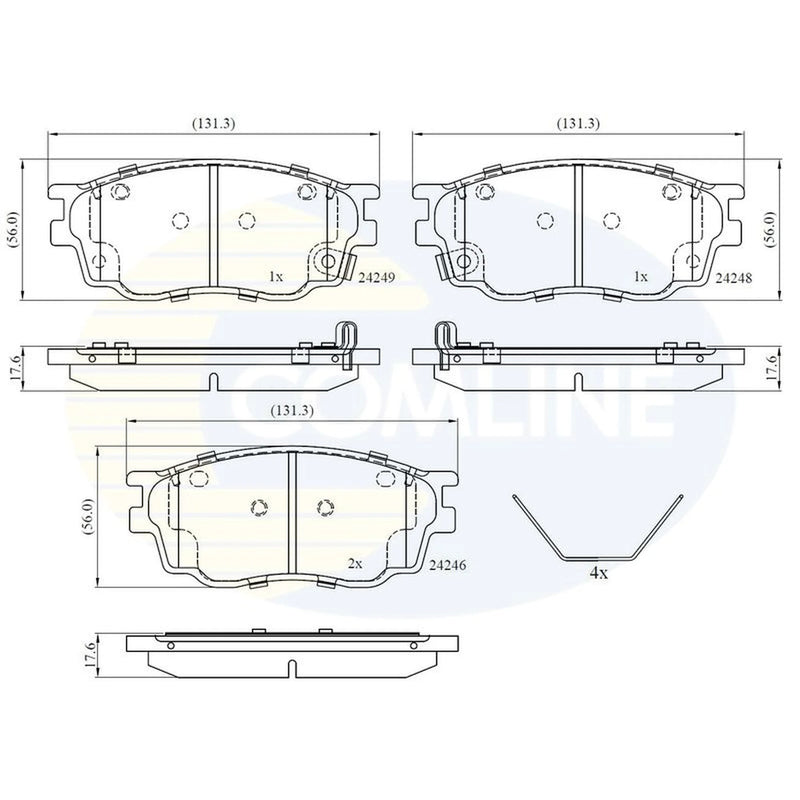 Comline 4 x Front Brake Pad Set fits Mazda 6 2002-2013 1.8