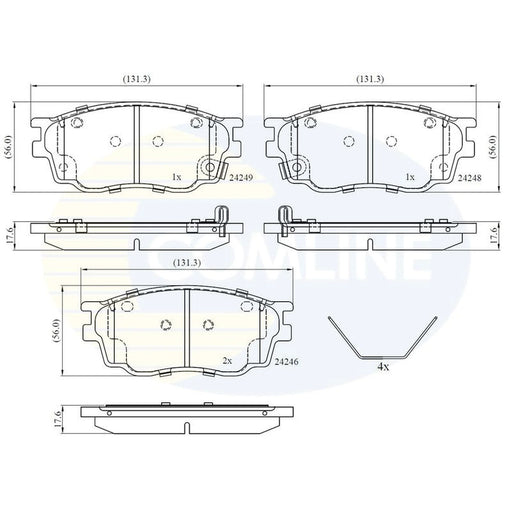 Comline 4 x Front Brake Pad Set fits Mazda 6 2002-2013 1.8