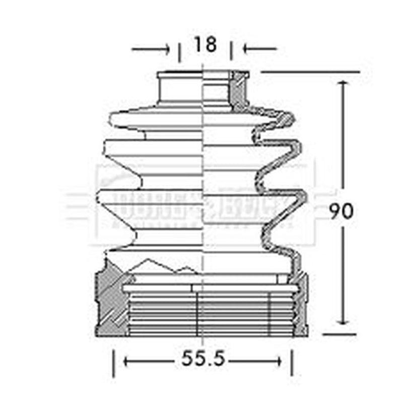 Borg & Beck Drive Shaft Bellow Kit transmission sided BCB2655