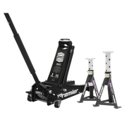Sealey Trolley Jack 3t & AXLe Stands (Pair) 3t per Stand Combo 3040ABCOMBO Sealey - Dynamic Drive