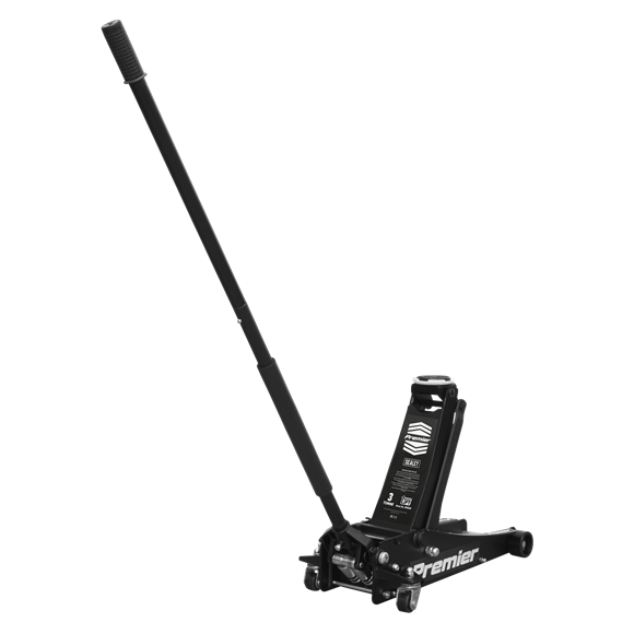 Sealey Trolley Jack 3 Tonne Rocket Lift Black 3040AB Sealey - Dynamic Drive