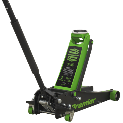 Sealey Trolley Jack 3 Tonne Rocket Lift Green 3040AG Sealey - Dynamic Drive