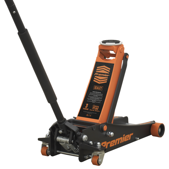 Sealey Trolley Jack 3 Tonne Rocket Lift Orange 3040AO Sealey - Dynamic Drive