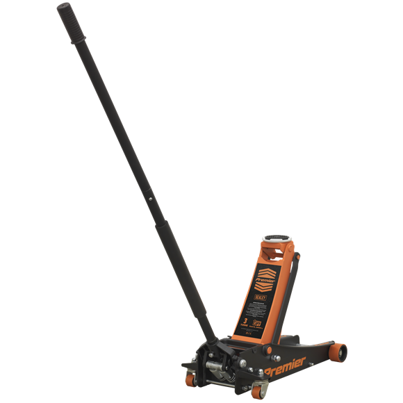 Sealey Trolley Jack 3 Tonne Rocket Lift Orange 3040AO Sealey - Dynamic Drive