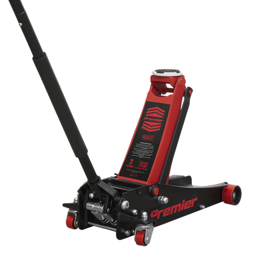 Sealey Trolley Jack 3 Tonne Rocket Lift Red 3040AR Sealey - Dynamic Drive