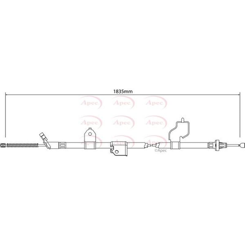 Apec Handbrake Cable Right Rear fits Nissan Qashqai I 2006-2013 1.5 1.6 2.0