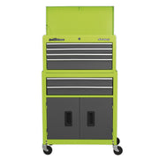 Sealey Topchest & Rollcab Combo 6 Drawer- Hi-Vis Green/Grey AP2200BBHV Sealey  - Dynamic Drive