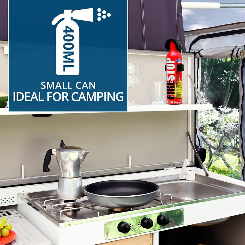 Compact Fire Stop Extinguisher Flame Reducer Home Caravan Car Van Boat 400ml Fire Stop - Dynamic Drive