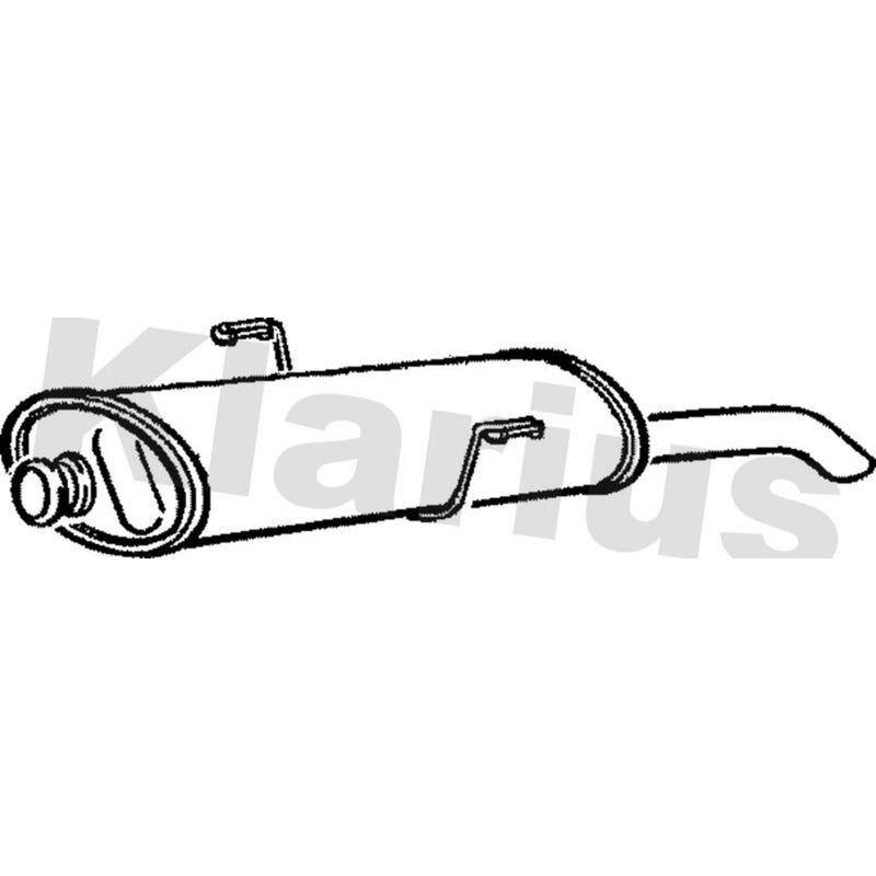 Klarius Box With Tail Pipe Rear fits Peugeot 306 1994-2001 1.4 1.6 1.8 1.9