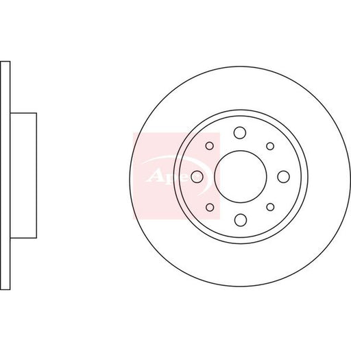 Apec 2 x Solid Brake Discs fits Alfa Romeo Mito 2008-2018 0.9 1.3 1.4 1.6
