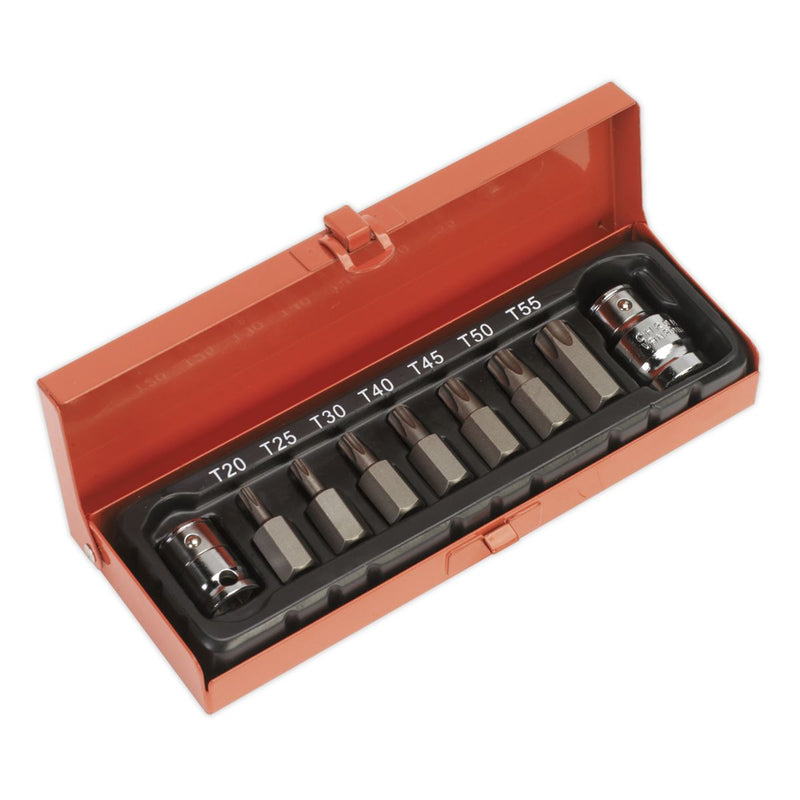 Sealey TRX-Star* Bit & Holder Set 9pc 3/8" & 1/2"Sq Drive AK6210 Sealey - Dynamic Drive