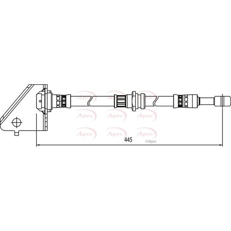 Apec Brake Hydraulic Hose Line Front Left fits Hyundai Tucson 2004-2012 2.0 2.7
