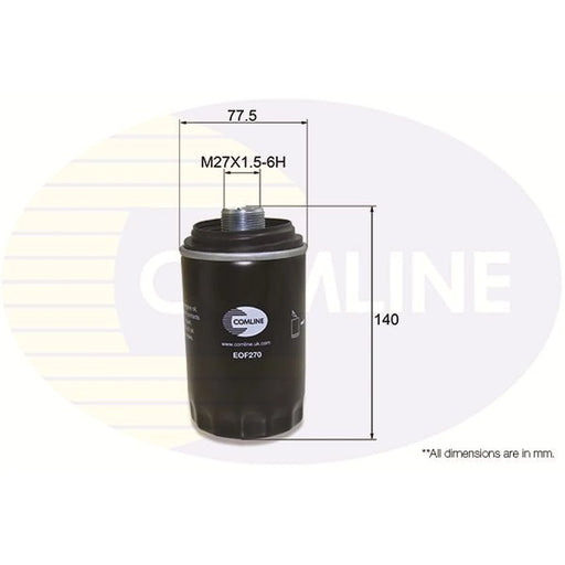 Comline Engine Oil Filter fits VW Caravelle 2015-2019 2.0