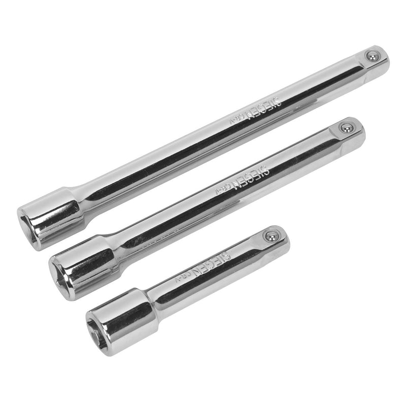 Sealey Extension Bar Set 3pc 3/8"Sq Drive S0719 Siegen by Sealey - Dynamic Drive