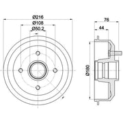 Mintex Brake Drum Assembly Rear fits Ford Courier Box Body/Mpv 1991-1996 1.3 1.8