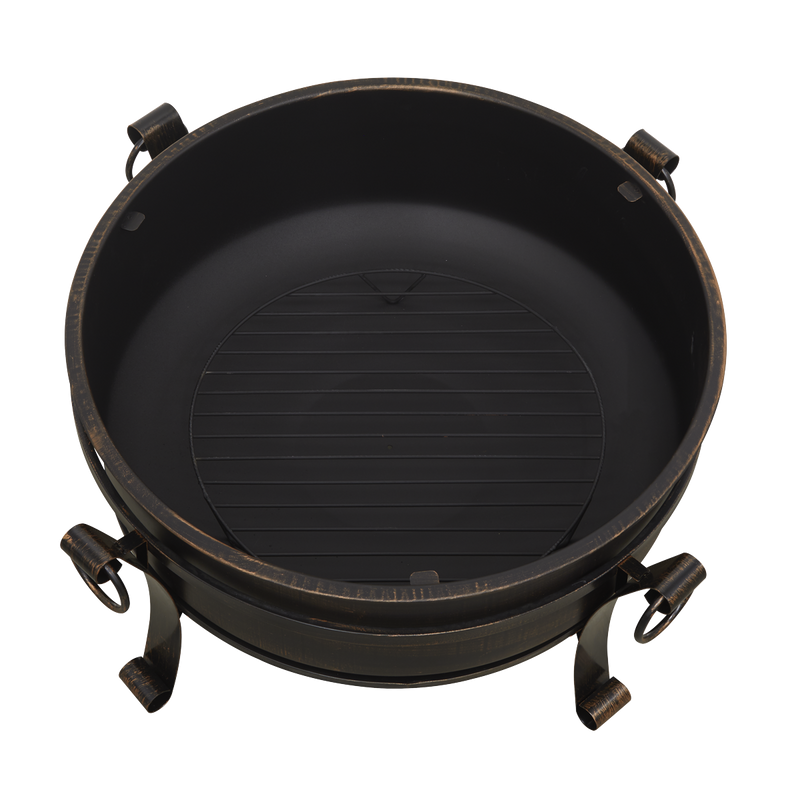 Dellonda 30" Deluxe 2-in-1 Outdoor Fire Pit & Coffee Table Antique Bronze Effect Dellonda  - Dynamic Drive