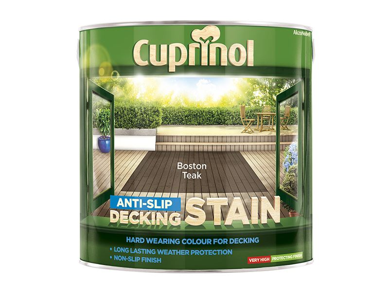 Cuprinol Anti-Slip Decking Stain Boston Teak 2.5 litre Cuprinol - Dynamic Drive