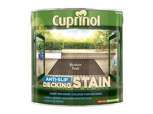 Cuprinol Anti-Slip Decking Stain Boston Teak 2.5 litre Cuprinol - Dynamic Drive