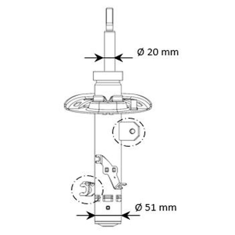 KYB 2 x Front Shock Absorbers fits Citroën C4 Cactus 2014-2019 1.2 1.5 1.6