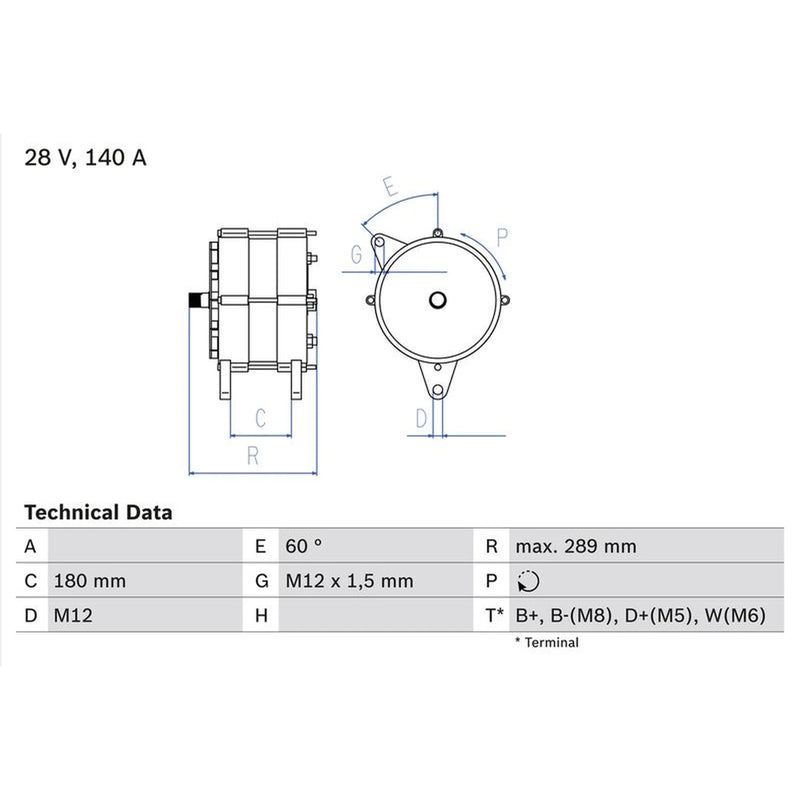 Bosch Car Alternator 12V