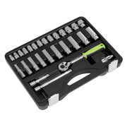 Sealey Socket Set 28pc 3/8"Sq Drive 6pt WallDrive Metric S01236 Sealey - Dynamic Drive