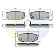 Comline Front & Rear Pads fits Kia Sorento I 2002-2011 2.4 2.5 3.3 3.5
