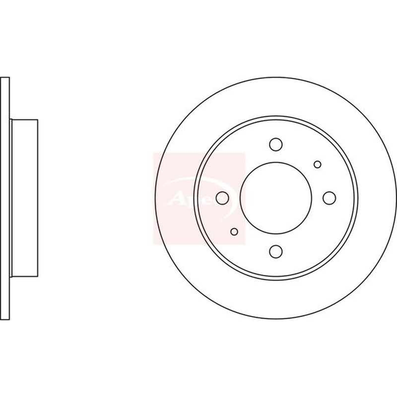 Apec Rear Brake Solid Discs & Pads fits Hyundai Lantra 1990-2000 1.5 1.6 1.8 2.0