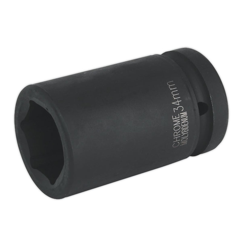 Sealey Impact Socket 34mm Deep 1"Sq Drive IS134D Sealey - Dynamic Drive