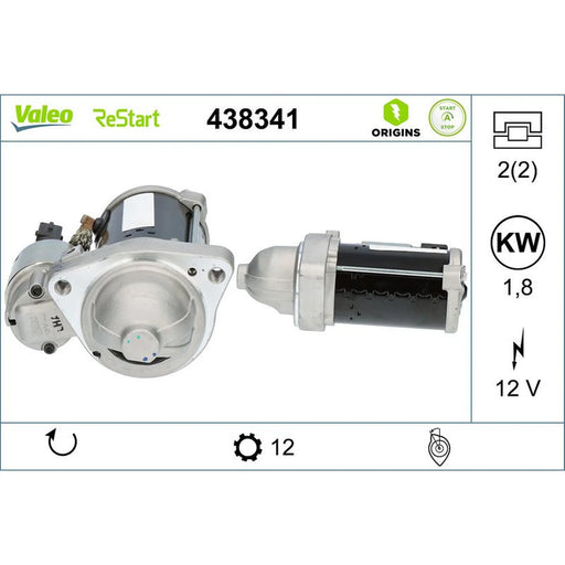 Valeo Starter Motor 12V 1.8kW 12 Teeth 438341