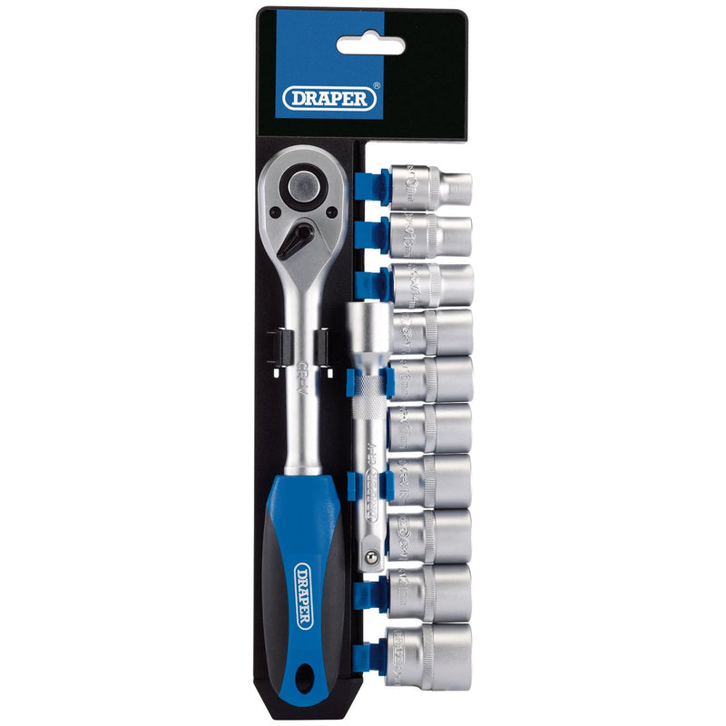 Draper Metric Socket and Ratchet Set, 1/2" Sq. Dr. (12 Piece) 16374 Draper - Dynamic Drive