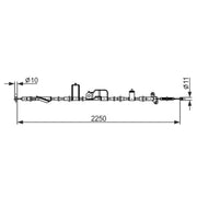Bosch Handbrake Cable Rear fits Honda Cr-V 2001-2007 2.0 2.2
