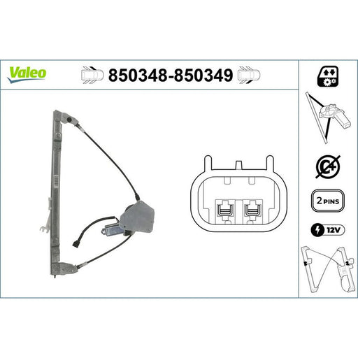 Valeo Electric Window Regulator Lifter Right Front 850349