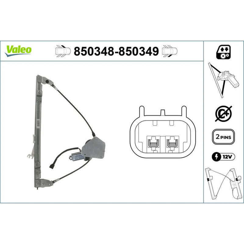 Valeo Electric Window Regulator Lifter Left Front 850348