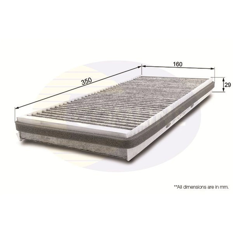 Comline Cabin Air Filter (Pollen Filter) fits Ford Mpv 1991-2003 1.3 1.4 1.8