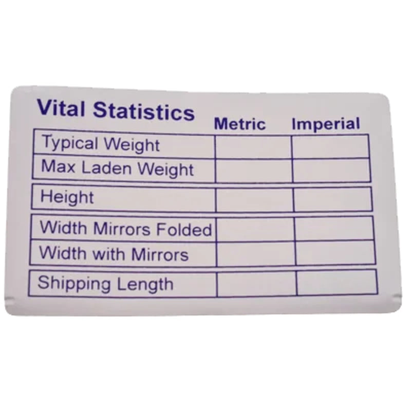 W4 Vital Statistics Sticker - Self-Adhesive Weatherproof Vinyl