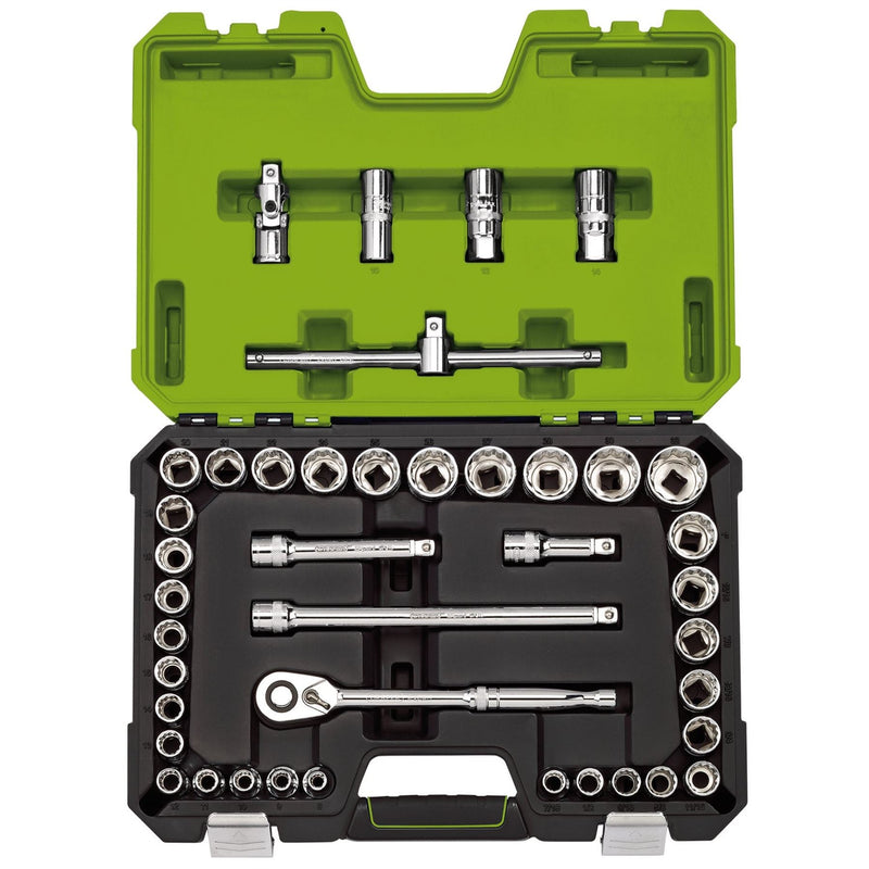 Draper Expert MM/AF Combined Socket Set, 1/2" Sq. Dr., Green (41 Piece) Draper - Dynamic Drive
