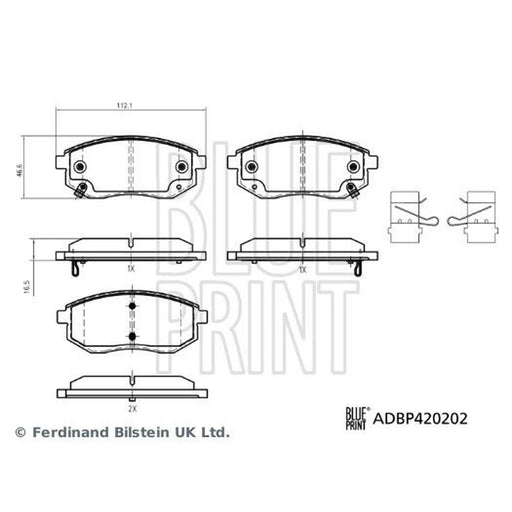 Blue Print Front Brake Pad Set ADBP420202