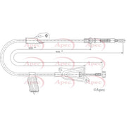 Apec Handbrake Cable Left Rear fits Nissan Almera Tino 2000-2006 1.8 2.0 2.2