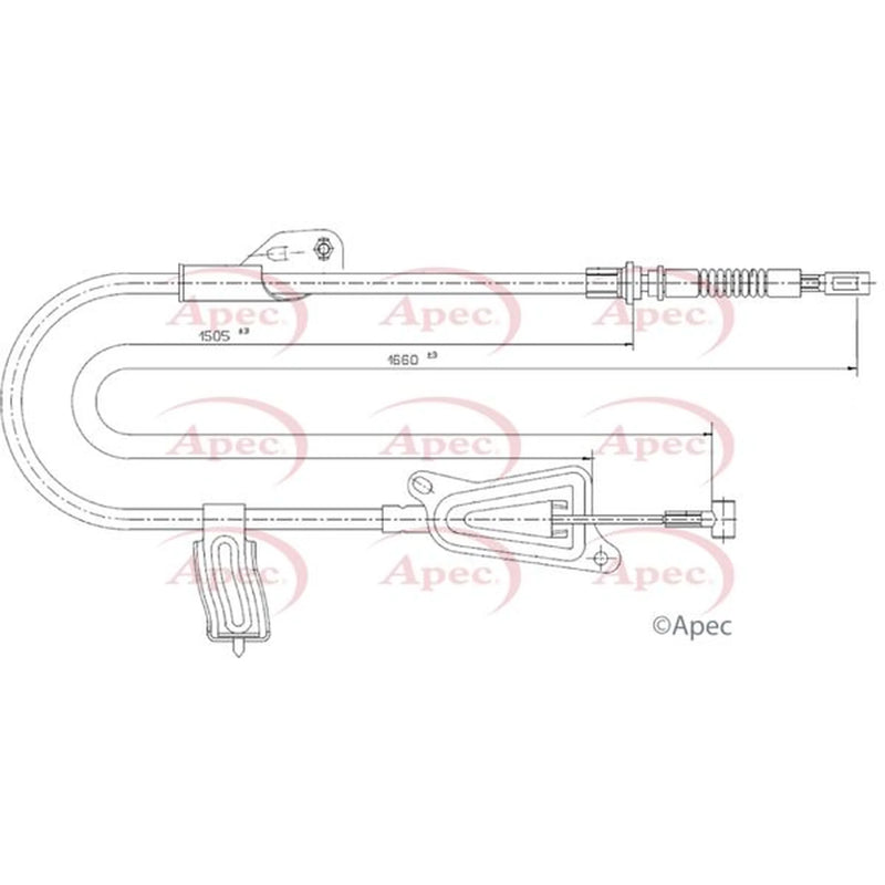 Apec Handbrake Cable Left Rear CAB1305