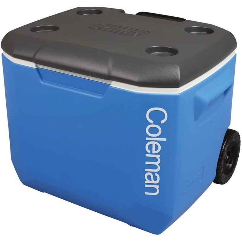 Coleman Blue 60QT Tricolour Wheeled Camping Cooler Coleman  - Dynamic Drive