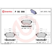 Brembo 4 x Rear Brake Pad Set fits Nissan Leaf 2017 on