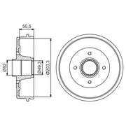 Bosch 2 x Brake Drums fits Renault Twingo II 2007-2014 1.2 1.5