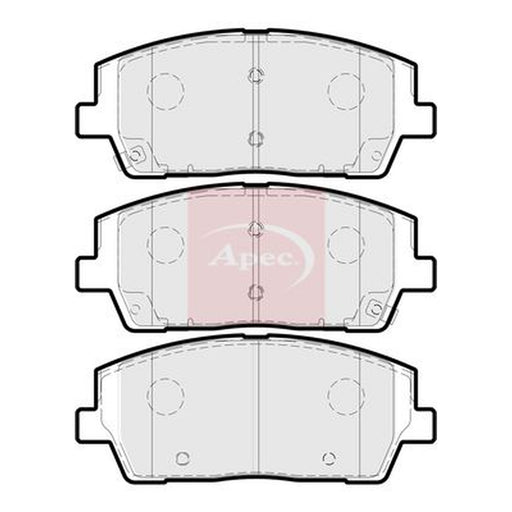 Apec Front Brake Pad Set fits Hyundai Santa Fe IV 2018-2020 2.0 2.2